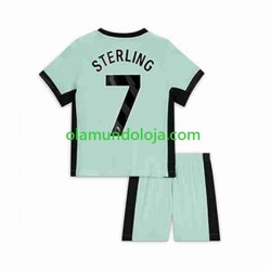 Camisola Chelsea Raheem Sterling 7 Criança Equipamento Terceiro 2023-2024 Manga Curta